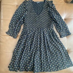 Madewell Black and Gold Polka Dot Women’s Dress